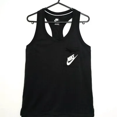 £11 • Buy Nike Womens Vest Top Black Sports Fitness Gym Cute Plain Workout Plain Nice