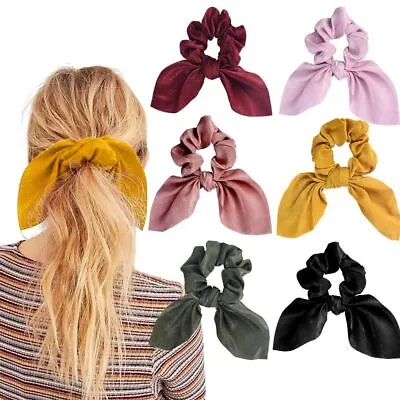 Velvet Headband Elastic Hair Ties Hair Band Women Silk Scrunchie Rabbit Ears • $2.40