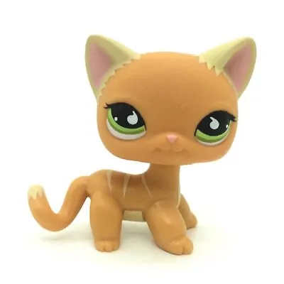 £10.99 • Buy Littlest Pet Shop LPS #525 Green Eyes Kids Toys Rare Kitty Orange Striped Cat