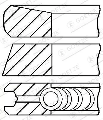 Piston Ring Set GOETZE 08-373800-00 • $36.22