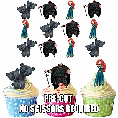 £3.75 • Buy PRECUT Disney Princess Merida Brave 12 Edible Cupcake Toppers Party Decorations 