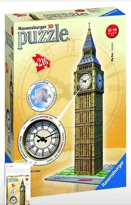 Ravensburger Big Ben 216 Piece 3D Jigsaw Puzzle With A Real Working Clock • $21.65