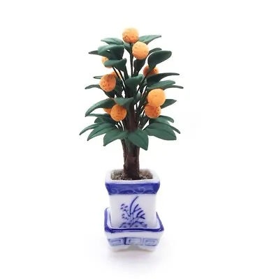 Porcelain FlowerPot Tree Plant Potted Dollhouse Miniatures 1/12 Scale • $9.99