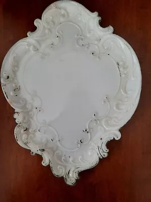 Vintage Antique Victorian White Milk Glass Vanity Set Dish Platter • $12.99