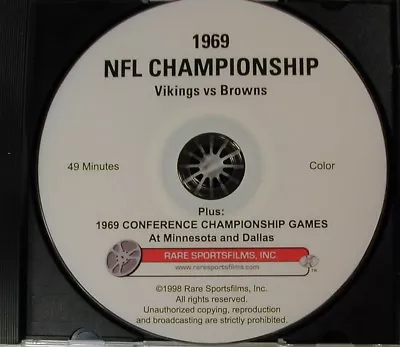 1969 NFL Title Game Vikings-Browns Plus Both Conference Championships On DVD! • $34.20