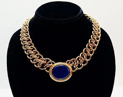 *RARE* Vintage Monet Gold Heavy Chain Choker Pendant Necklace *Runaway Style  • $79.99