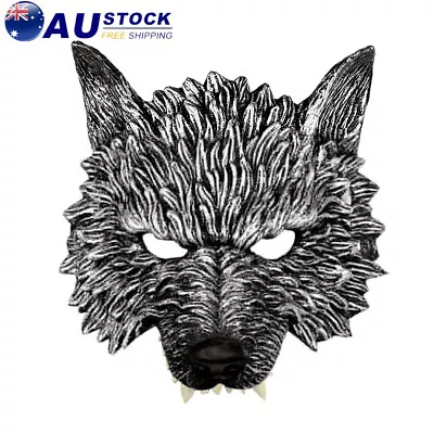 Wolf Half Face Mask Cosplay Costume Masquerade Props For Kids Adult Headgear New • $15.77