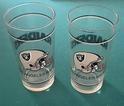 Vintage Los Angeles Raiders NFL 16oz Beer Pint Glasses (2) Excellent Condition! • $34.99