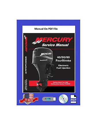 Mercury Service Manual 40 50 60hp EFI 4 Stroke PDF • $14.95