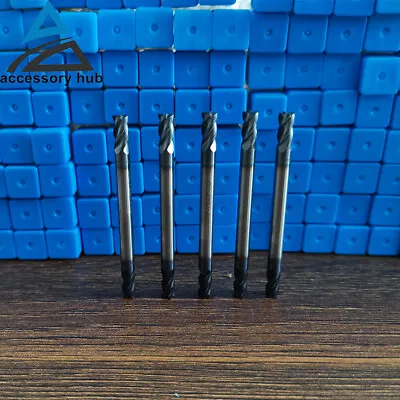 5Pcs 4Flute 3/16  X 3/8  X 2-1/2  Double End Solid Carbide End Mill TiALN Coated • $39.29