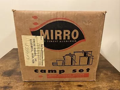 Vintage Mirro Aluminum Camp & Picnic Cook Set With Box! 18 Pieces - Serves 6 • $49.95