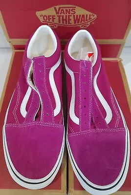 Vans Old Skool Sneakers Fuchsia Red/True White US Men's 12 Brand New With Box • $97