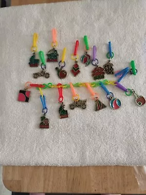 15 Vintage 80s Plastic Clip On Bell Charm Like Enameled Trinket Clips Toys Lot • $12.37