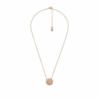 Michael Kors Silver / 14k Gold Plated Pave Focal Pendant Rose Gold-tone Necklace • £79.90