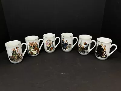 Lot Of 6 Norman Rockwell 6 Ounce Coffee Cups Mugs Museum Collection 1982-1986 • $27.96