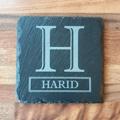 £3.99 • Buy Personalised Slate Coaster, Name, Gift, Wedding Favours, Table Placement