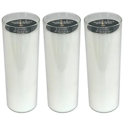 £16.95 • Buy 3 Pack Large Pillar Candles In Glass Jars 7 X 20 Cm Day Tall Prayer Wax Church