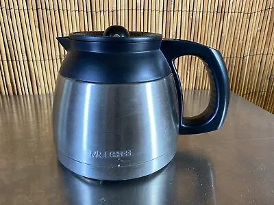 Mr Coffee Carafe Stainless Steel Thermal 8 Cup Pot Replacement Black Lid Handle • $19.95