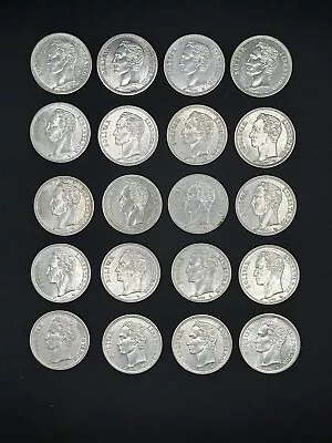SILVER COINS  (20) VENEZUELA  1960 2 Bolivares Coins 10 Gr 0835   Lot Of  20 • $259