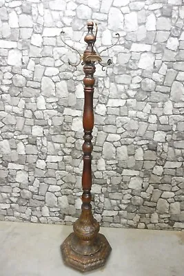 Mid Century Wooden Standing Coat Rack Hall Tree Floor Stand Coat Rack Vintage • $799