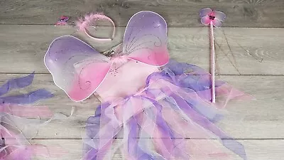 Miso Girl Dress Up 4 Piece SET Fairy Wings Kids Butterfly Fancy Party Dress B233 • £14.95