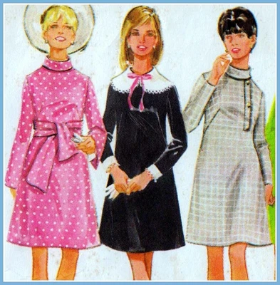 £7.99 • Buy Vintage 60s Mod DRESS Sewing Pattern Bust 38  97 Cm RETRO Revival PARTY Evening