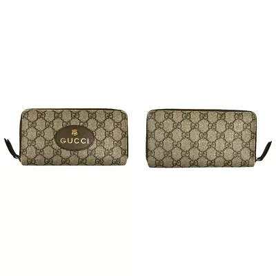 GUCCI's Neo Vintage GG Supreme's Zip Around Long Wallet Beige Brown 473953 Used • $270