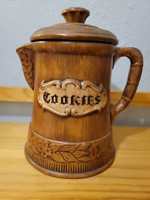 VINTAGE Treasure Craft Brown Pitcher Ceramic Cookie Jar 12” Tall LARGE • $13.99