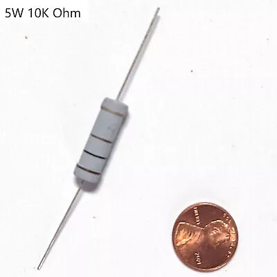 Metal Film Resistor 5W 5 Watt 5% Axial 100 - 1M Ohms Ω (Pack Of 10) • $9.89