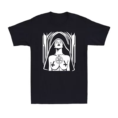 Satanic Nun Unholy Gothic Evil Anti-Christ Star Tattoos Vintage Men's T-Shirt • $15.99