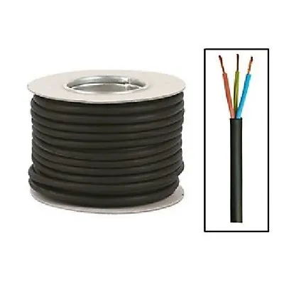 RUBBER CABLE 6mm 3 CORE H07RN-F HO7RNF TOUGH HEAVY DUTY CABLE • £24.75