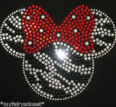 7  ZEBRA Minnie Mouse Iron On Rhinestone Transfer Applique Bling Patch Decal • $15.95