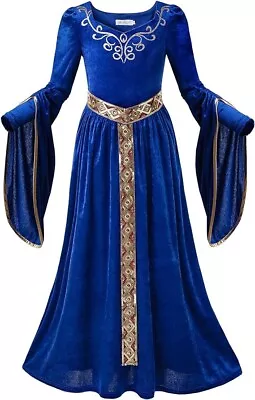 Pettigirl Girl's Blue Renaissance Medieval Princess Costume Size 11-12 • $25