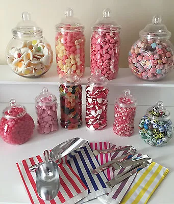 Plastic Victorian Style Sweet Jars DIY Candy Buffet/Sweet Table For Wedding • £21.49