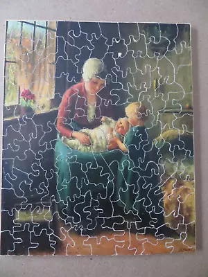  Two-fold Blessing  Vintage Wooden Jigsaw Puzzle Complete • $20