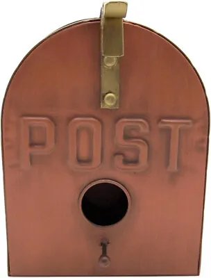 8 3/4  Copper Tone Vintage Style Wall Mounted Mailbox Birdhouse Home And Garden • $18.88