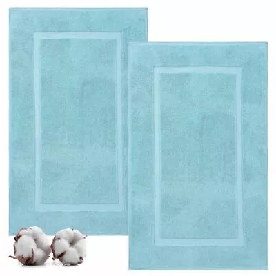 Luxury 2 Pack Banded Cotton Bath Mats For Bathroom Floor [ Hotel Spa Tub S... • $44.92