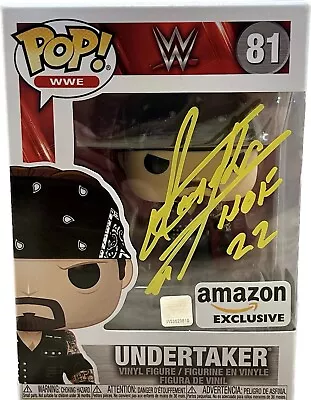 Undertaker Signed Funko POP 81 JSA & Undertaker Authenticated Yellow HOF • £361.92