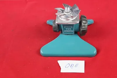 Vintage   SQUARE SPRAY  Turquoise  Metal  Lawn Sprinkler   IT GETS THE CORNERS  • $18.89