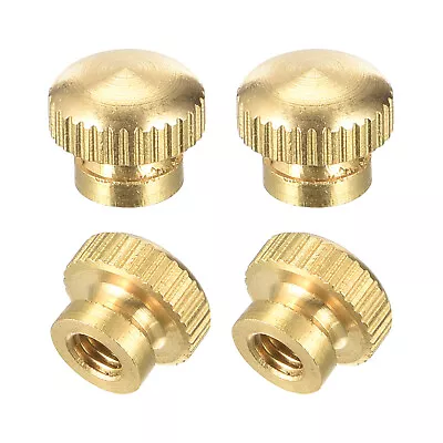 Brass Knurled Thumb Nuts M4x0.7mm Round Stepped Knobs Fasteners 4Pcs • $7.03