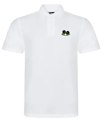 Lawn Bowls Bowling White Polo Shirt With Logo Size Small - 7XL • £9.99