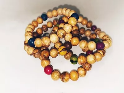 9mm Palo Santo Wood Beads Bracelet With Tagua Nuts Hand-crafted Organic • $12.99