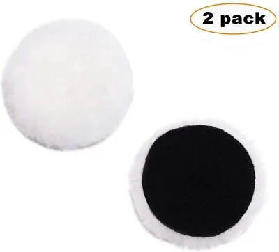 2x Polishing Pad 7  Pure Wool Car Buffer Polisher Drill Waxing Buffing Wheel Kit • $14.99