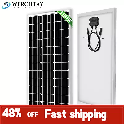 100W Watt 12V Monocrystalline Solar Panel Charging RV Camping Home Off-Grid Boat • $56.99