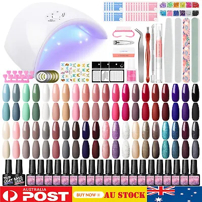 Full Gel Nail Polish Kit UV Nail Lamp Gel Nail Art Kit Glitter Manicure Gel Set • $27.27