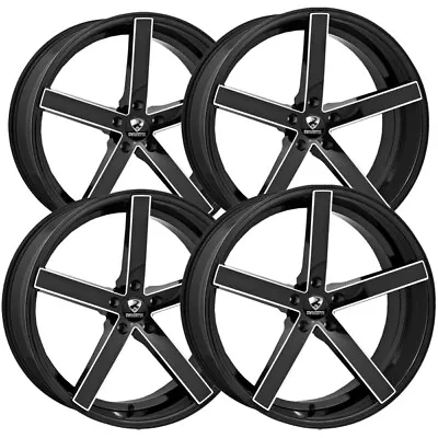 (Set Of 4) Ravetti M1 20x8.5 5x120 +38mm Black/Milled Wheels Rims 20  Inch • $948