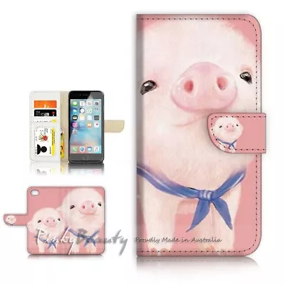 ( For IPhone 6 / 6S ) Wallet Case Cover P21440 Cute Pink Pig • $12.99