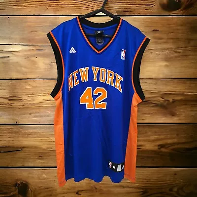 Adidas New York Knicks NBA Jerseys #42 Lee Blue Size M • £24.99