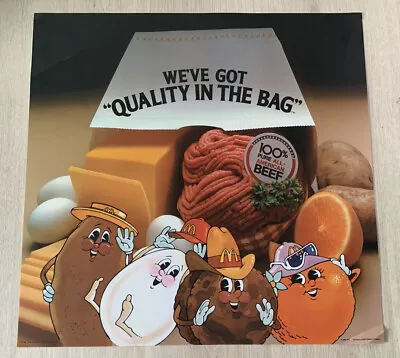 Vintage McDonald’s 1980s We've Got Quality In The Bag Beef Translite Sign • $39.99