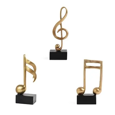 Golden Musical Note Model Handicraft Room Desk Ornaments Decor Music Sculpture • £7.55